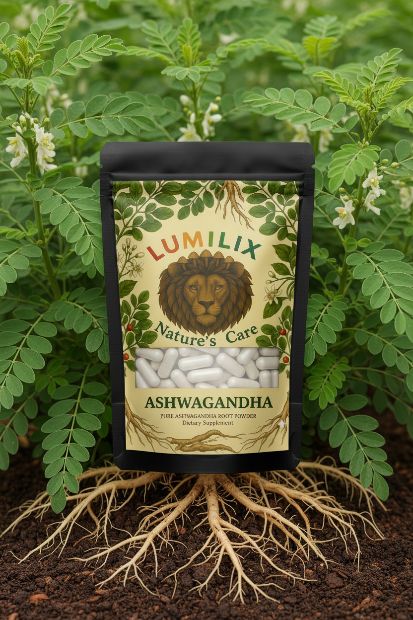 LUMILIX Ashwagandha Black Pouch TikTok Image