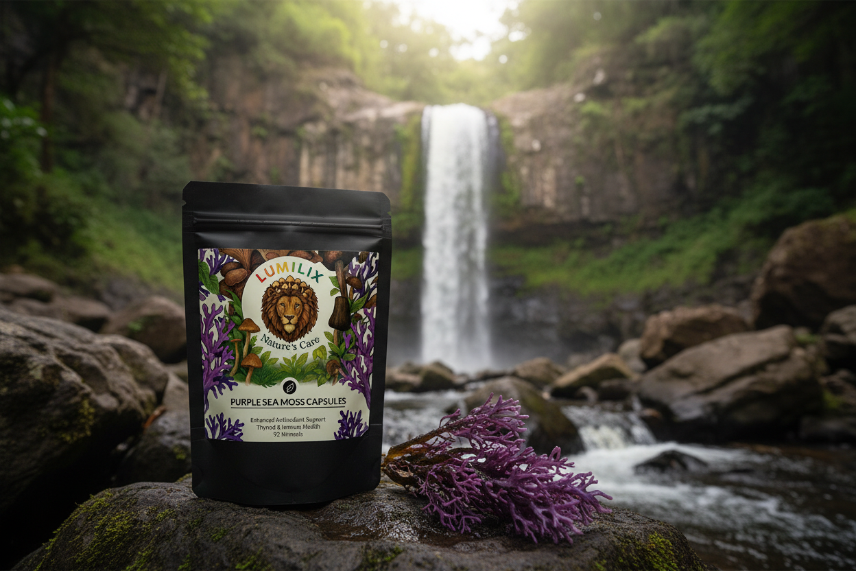 Purple Sea Moss at Lone Creek Waterfall